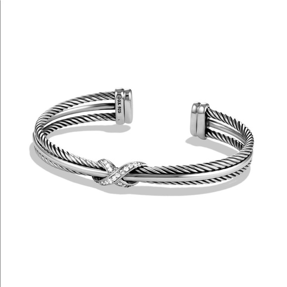 David Yurman Jewelry - David Yurman crossover X bracelet with diamonds